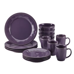 Rachael Ray Purple Stoneware Cucina Dinnerware Set 16 pc