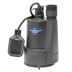Superior Pump 1/3 HP 2,400 gph Thermoplastic Tethered Float Switch AC Submersible Sump Pump