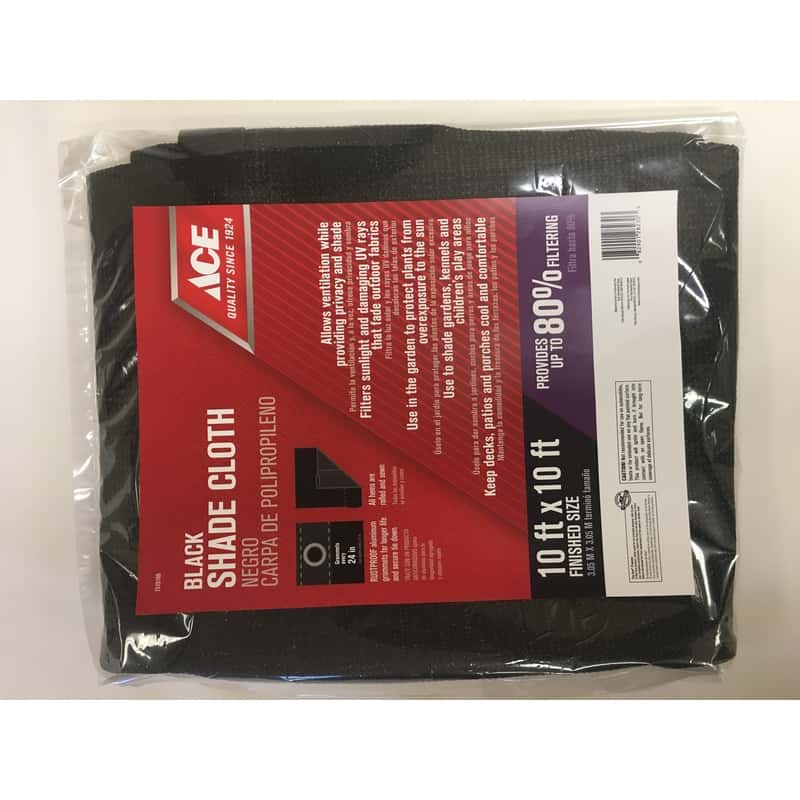 Ace 10 ft. W X 10 ft. L Heavy Duty Polyethylene Shade Cloth Black Ace