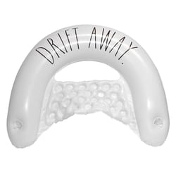 CocoNut Float Rae Dunn White Vinyl Inflatable Drift Away Floating Chair