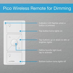 Lutron Caseta White 150 W Wireless Smart-Enabled Dimmer Switch w/Remote Control 1 pk