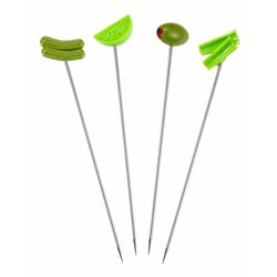 Prodyne Green/Silver Acrylic/Stainless Steel Cocktail Picks