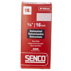 Senco 5/8 in. L X 18 Ga. Straight Strip Galvanized Brad Nails 5000 pk