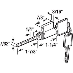 Prime-Line KW Brass-Plated Brass Cylinder Lock Keyed Differently