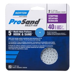 Norton ProSand 5 in. Zirconia Alumina Hook and Loop H831 Sanding Disc 40 Grit Extra Coarse 2 pk