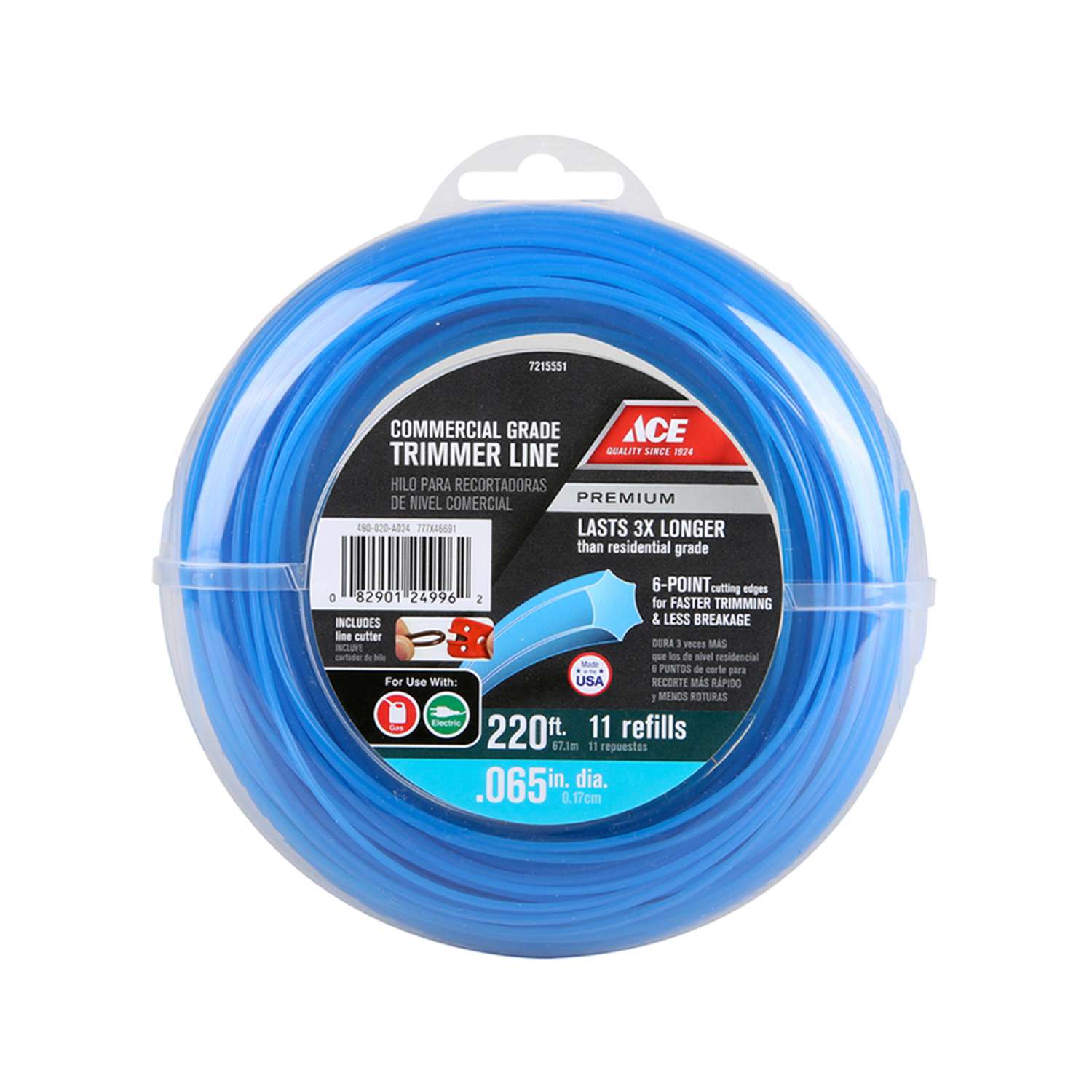Ace Commercial Grade 0.065 in. Dia. x 220 ft. L Trimmer Line Ace Hardware