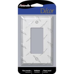 Amerelle Diamond Silver 1 gang Stamped Aluminum Decorator Wall Plate 1 pk