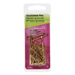 HILLMAN 16 Ga. X 1 in. L Brass-Plated Steel Escutcheon Pins 1 pk 1.5 oz