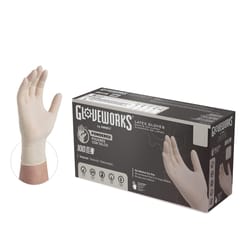 Gloveworks Latex Disposable Gloves Small Ivory Powdered 100 pk