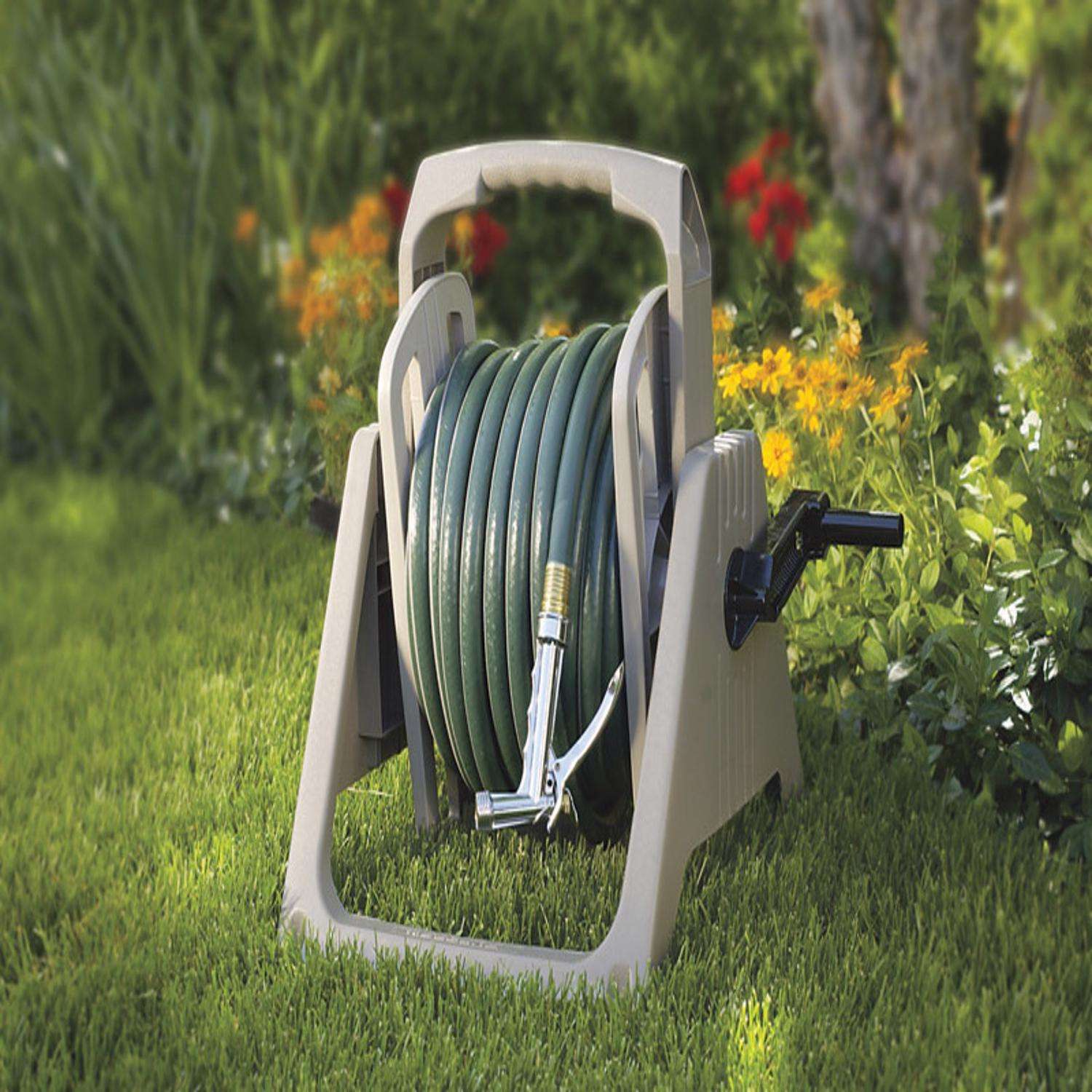 Hose Reel Cart, Rust ABS PP Aluminum Garden Hose Cart Portable