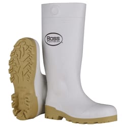 Boss Unisex PVC Boots White 7 US Waterproof 1 pair 16 in.