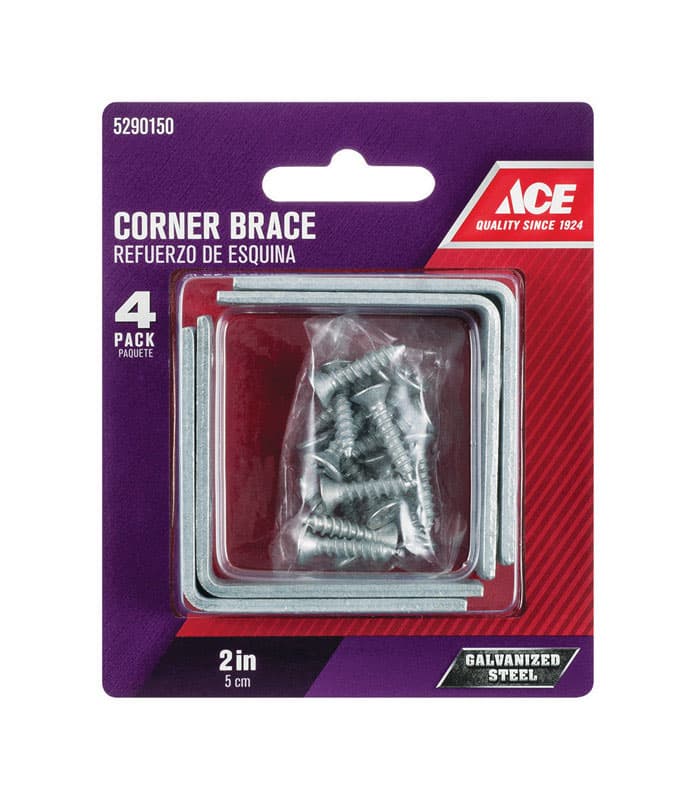 Ace 2 in. H X 3.75 in. W X 2 in. D Steel Inside L Corner Brace - 01-3404-233 - Hardware Accessories  sku 01-3404-233