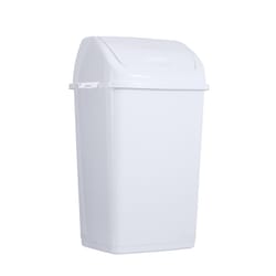 Superio Brand 50 L White Plastic Large Swing Trash Can