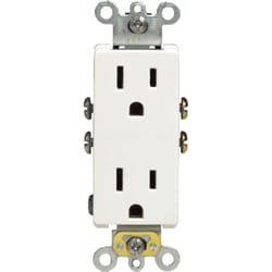 Leviton Decora 15 amps 125 V Duplex White Outlet 5-15R 1 pk