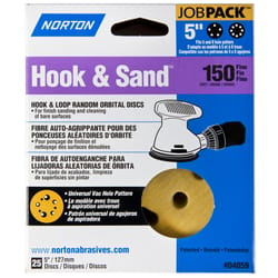 Norton Hook & Sand 5 in. Aluminum Oxide Hook and Loop A290 Sanding Disc 150 Grit Fine 25 pk
