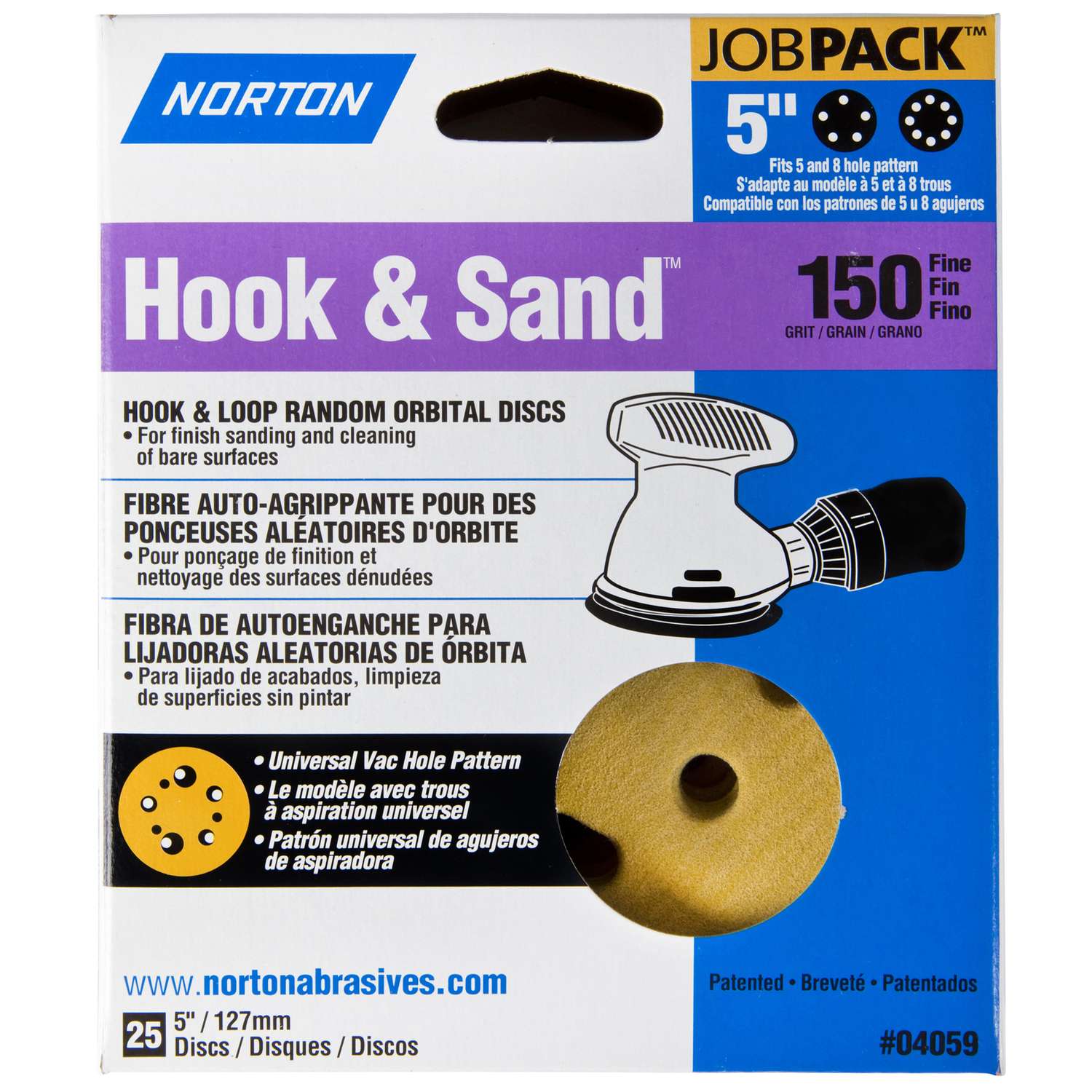 Norton Hook & Sand 5 in. Aluminum Oxide Hook and Loop A290 Sanding Disc