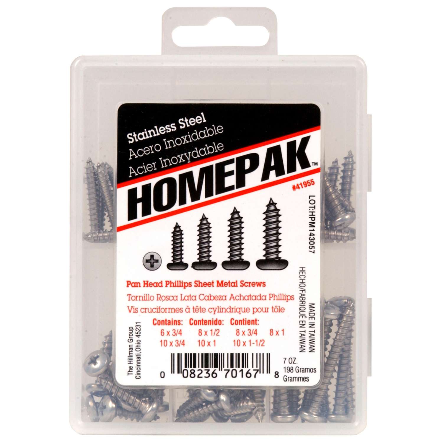Homepak Assorted in. Phillips Pan Head Sheet Metal Screw Kit