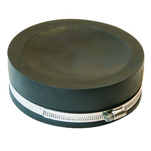 The Plumber's Choice 3 in. Pvc Flexible Pipe Cap with Stainless