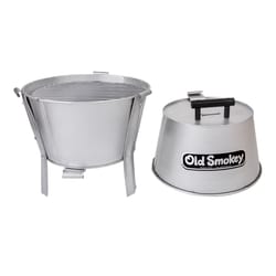Old Smokey Products 13 in. Charcoal/Wood Grill Silver