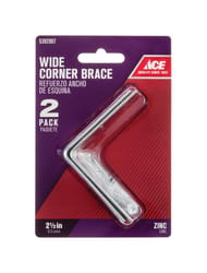 Ace 2-1/2 in. H X 3.75 in. W X 2-1/2 in. D Zinc Inside Wide Corner Brace