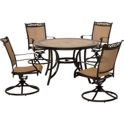 Hanover Fontana 5 pc Brown Aluminum Traditional Dining Set