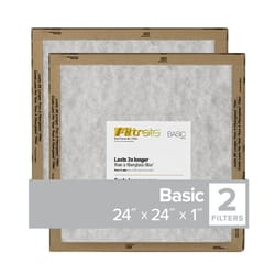 3M Filtrete 24 in. W X 24 in. H X 1 in. D Synthetic 2 MERV Flat Panel Filter 2 pk
