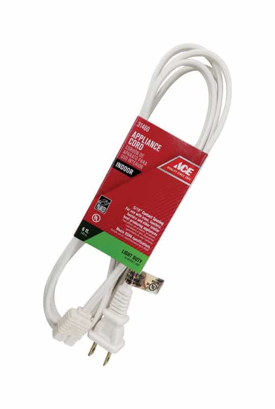 Ace 18/2 SPT2 125 volt 6 ft. L Appliance Cord Ace Hardware