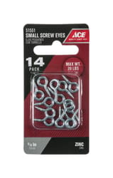 Ace 3/32 in. D X 5/8 in. L Zinc-Plated Steel Screw Eye 20 lb. cap. 14 pk