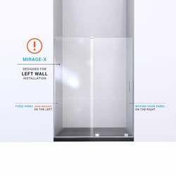 DreamLine Mirage-X 58 in. H X 56-60 in. W Chrome Frameless Tub Door