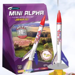 Estes Mini Alpha Flying Model Rocket Launch Set Multicolored 1 pc