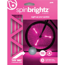 Brightz Spin Brightz Pink LED Bike Accessory ABS Plastics 1 pk