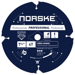 Norske 7-1/4 in. D X 5/8 in. Polycrystalline Diamond Fiber Cement Blade 4 teeth 1 pk