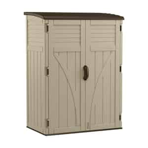 Suncast  71-1/2 in. H x 53 in. W x 32-1/2 in. D Sand  Resin  Vertical Storage Shed 