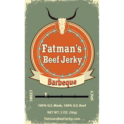 Fatmans Beef Jerky Honey BBQ Beef Jerky 2 oz Packet