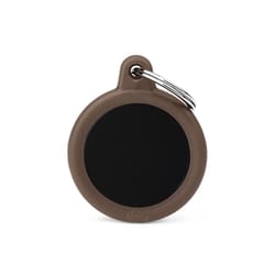 MyFamily Hushtag Black/Brown Circle Aluminum Dog Pet Tags Medium