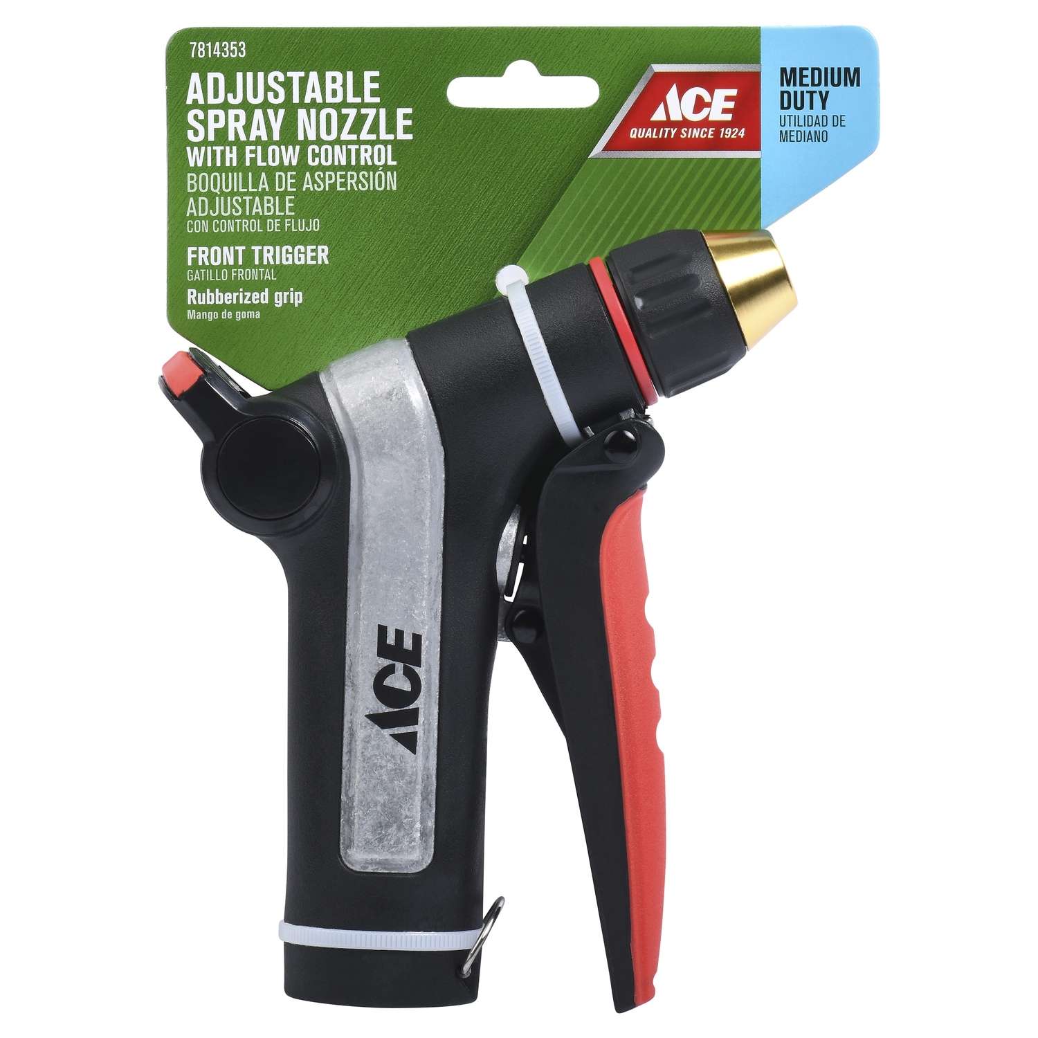 Ace 2 pattern Adjustable Metal HeavyDuty Hose Nozzle Ace Hardware