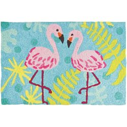 Jellybean 20 in. W X 30 in. L Multi-Color Flamingo Friends Polyester Accent Rug