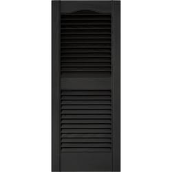 Builders Edge 36 in. H X 14.5 in. W Black Louvered Vinyl Shutter 2 pk