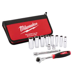 Milwaukee 3/8 in. drive Metric Pivoting 12 Piece Mechanics Ratchet and Socket Set