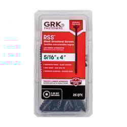 GRK Fasteners RSS 5/16 or No. 15 in. X 4 in. L Star Black W-Cut Structural Wood Screws 1 pk