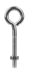 Hampton 1/4 in. X 3 in. L Stainless Stainless Steel Eyebolt Nut Included