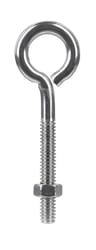 Hampton 1/4 in. X 3 in. L Stainless Stainless Steel Eyebolt Nut Included
