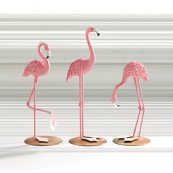 Accent Plus 8.25 in. H X 2.75 in. W X 3.25 in. L Pink Flamingo Poly Resin Decorative Figurines