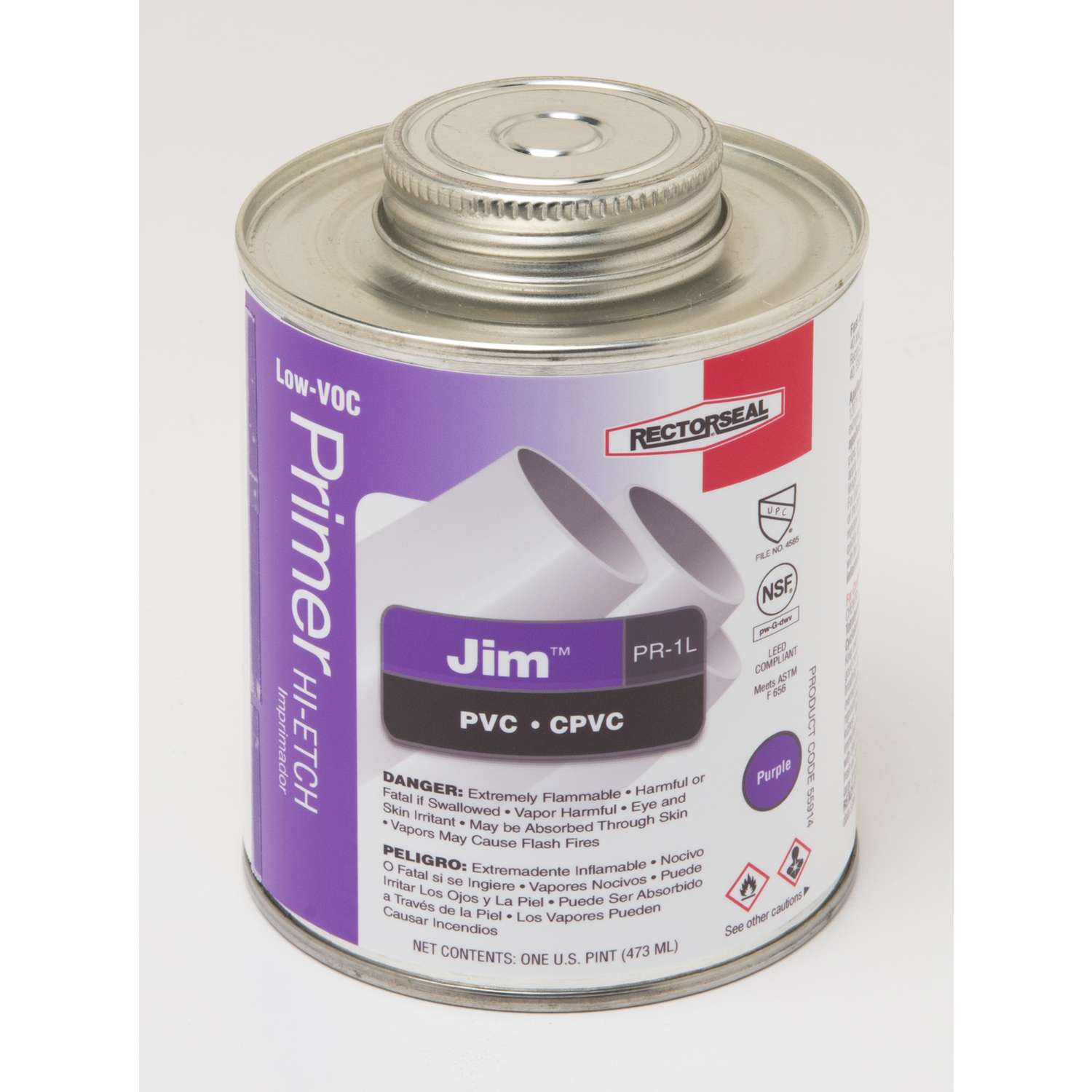 Rectorseal Jim Purple Primer and Cement For CPVC/PVC 16 oz - Ace Hardware