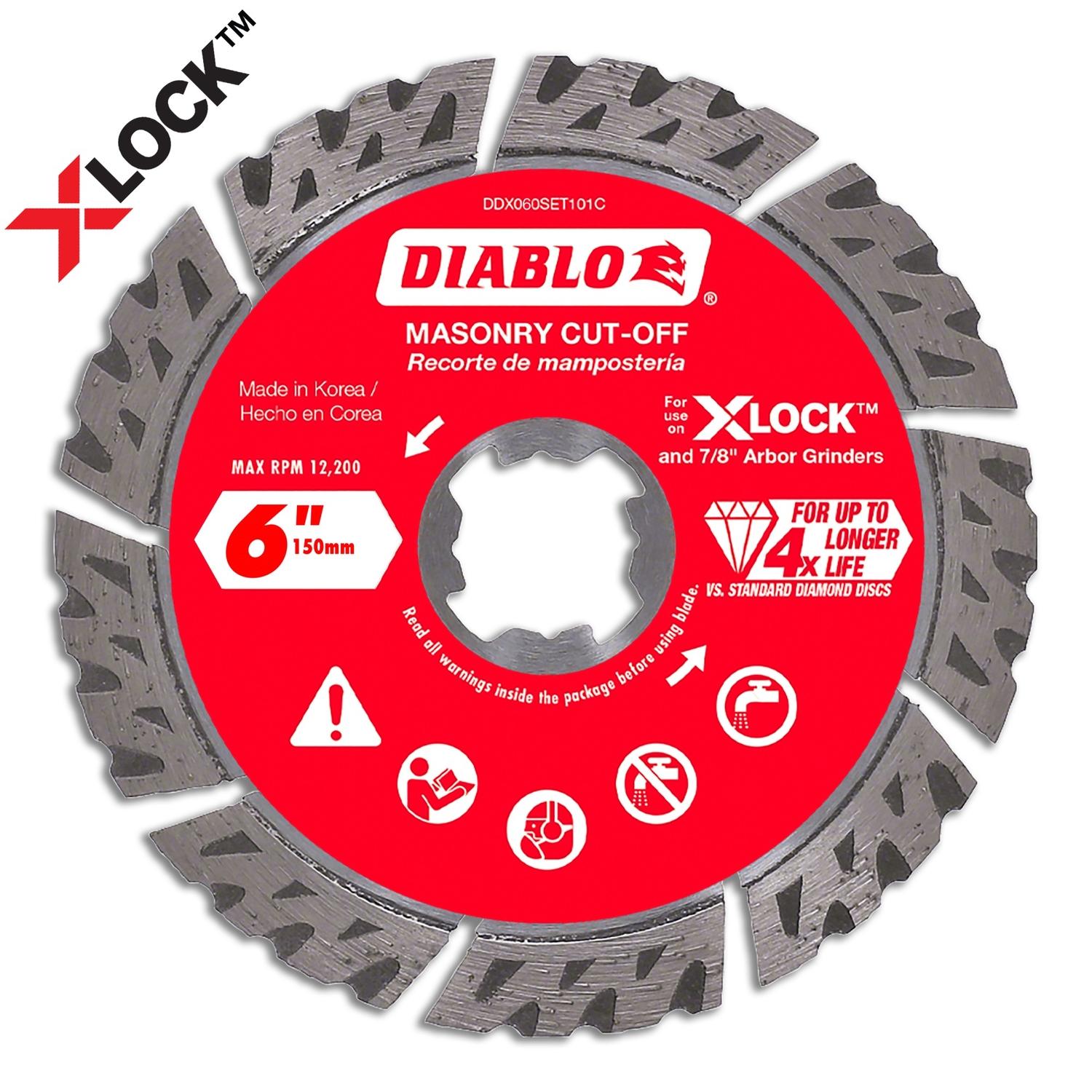 Diablo X-Lock 6 in. D X 7/8 in. Diamond Masonry Cut-Off Disc 1 pc Sansujyuku sansujyuku.com