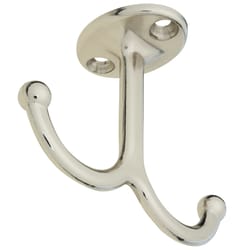 National Hardware Nickel Silver Zinc Die-Cast Decorative Ball Tip Undershelf Coat Hook 35 lb. cap. 1