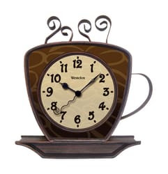 Westclox 9-1/2 in. L x 8 in. W Indoor Novelty Analog Wall Clock Plastic Brown