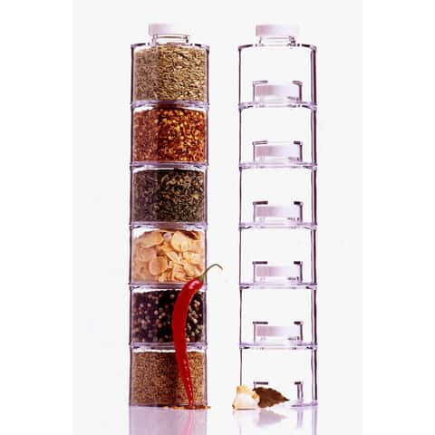 Prodyne Clear Acrylic Self Stacking Spice Rack 5 oz