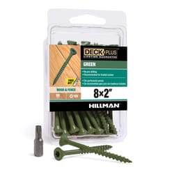 HILLMAN Deck Plus No. 8 Ga. X 2 in. L Green Star Flat Head Exterior Deck Screws 50 pk