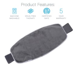 Pure Enrichment Heating Pad 4 settings Gray 9.5 in. W X 44.5 in. L